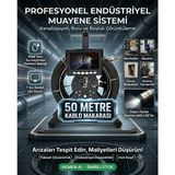 Matechno Profesyonel Monitörlü Yılan Kamera Makaralı Endoskop Kuyu Rögar Boru Görüntüleme Sert Kablolu Kamera - 50 Metre