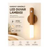 MATECHNO Şarjlı Aplik Hareket Sensörlü LED Aplik Duvar Lambası 3 Renk Işıklı Manyetik Type-C Gece Lambası