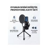 Matechno SF-777W 2.4G Kablosuz RGB Işıklı Oyuncu Mikrofonu, Profesyonel Yayıncı Podcast Mikrofon Seti