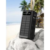 Matechno Solar 30.000 Mah Güneş Enerjili LED Işıklı Powerbank Şarj Aleti 4xusb Çıkış Çoklu Şarj Çıkışı Kablo - Siyah