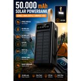 MATECHNO Solar 50.000 Mah Güneş Enerjili Led Işıklı Powerbank Şarj Aleti 4xUsb Çıkış Çoklu Şarj Çıkışı Kablo
