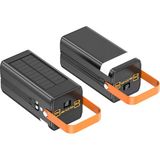 Matechno Solar 80.000 Mah Güneş Enerjili LED Işıklı Powerbank Şarj Aleti 4xusb Çıkış Çoklu Şarj Çıkışı Kablo - Siyah
