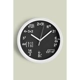 Matematik Dehası Tasarım Modern Duvar Saati - 30cm - Önü Camlı Beyaz Kasa - Sessiz Mekanizma, JH0645S30BKP