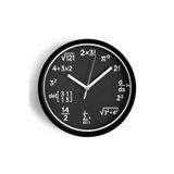 Matematik Dehası Tasarım Modern Duvar Saati - 30cm - Önü Camlı Siyah Kasa - Sessiz Mekanizma, JH0645S30SKP