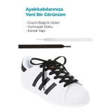 Mater Ayakkabı 120 Cm Yassı Spor Ayakkabı Bağcık Siyah