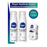 Mater Ayakkabı 2 Adet Spor Beyaz Deri Ve Kumaş Ayakkabı Boyası Bakımı 75 Ml + Deri Parlatma Süngeri