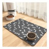 MAtGo Pati Besleme Matı Pati ve Kemikli Kaymaz Antrasit Gri Kedi Köpek Mama Pad/Paspası 40x60cm