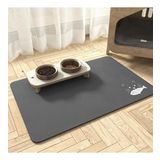 MAtGo Pati Beslenme Matı Balık Figürlü Su Geçirmez Kaymaz Gri Kedi Köpek Mama Paspası 50x70cm