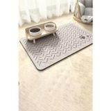 MAtGo Pati Evcil Hayvan Beslenme Matı Çizgi Patili Su Geçirmez Krem Kedi Köpek Mama Paspası 50x70cm