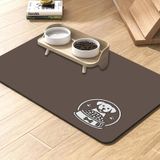Matgo Pati Kahverengi Köpek Figürlü Beslenme Matı Mama Paspası 50 x 70 CM kahverengi