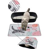 Matgo Pati Kedi Kumu Matı Çift Katlı Sıvı Geçirmez Kaymaz Elekli Yıkanabilir Kedi Tuvaleti Paspası 40X60CM - Gri