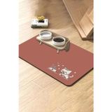 MAtGo Pati Mama Çeken Kedi Gül Kurusu Beslenme Matı Sıvı Geçirmez Kedi Köpek Mama Paspası 50x70cm
