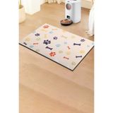 MatGo Pati Renkli Kemikler Evcil Hayvan Beslenme Matı Kaymaz Sıvı Geçirmez Kedi Köpek Mama Paspası 50x70cm
