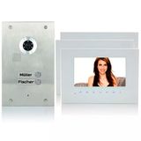 Mathfel 2 Aile Evi 2 Telli Otobüs Kapısı İnterkom Sistemi 7'' Monitör Kamerası 170° Paslanmaz Çelik, Cam Monitörler, 3X7'' Beyaz Monitör, Dış Mekan İstasyonu Paslanmaz Çelik Gravürlü