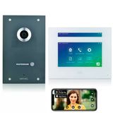 Mathfel 2 Kablolu Bus Ip Görüntülü Kapı İnterkom Sistemi, 170 Derece Kamera, Alüminyum Dış Mekan İstasyonu, Full Hd Çözünürlük (Wifi İle 2X7'' Monitör)