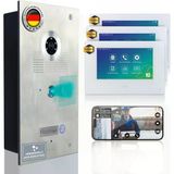 Mathfel Görüntülü Kapı İnterkomu 4 Telli Parmak İzi, 7'' Monitör Ve 170° Geniş Açılı Kamera - Kameralı Kapı Zili, Kapı Açıcılı Kapı İnterkomu, Wifi Ve Kameralı Zil