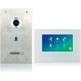 Mathfel Parmak İzi Özellikli 4 Telli Görüntülü Kapı İnterkom Sistemi, Paslanmaz Çelikten 170° Geniş Açılı Balıkgözü Kamera Ve 7" Monitör İsteğe Bağlı Wifi (Wifi Olmadan, 1X7'' Monitör)