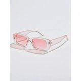 Mathilda Aksesuar Chunky Frame Vintage Şeffaf Pembe Güneş Gözlüğü