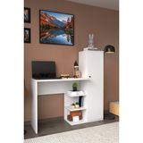 Matilda Dolaplı Dekoratif Çalışma Masası Fonksiyonel Çalışma Masası - 45x120x123 - Beyaz