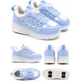 Matilla Çocuk Işıklı Patenli Tekerlekli Sneaker Spor Ayakkabı Patenli Ayakkabı - Mavi - 36