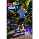 Matilla Çocuk Işıklı Patenli Tekerlekli Sneaker Spor Ayakkabı Patenli Ayakkabı - Siyah - 33
