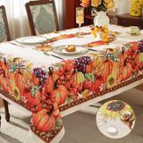 MATIRUG Sonbahar Şükran Günü Masa Örtüleri Dikdörtgen 150 x 200 cm, Kabak Hasadı Su Geçirmez Yıkanabilir Masa Örtüsü, Sonbahar Akşam Yemeği Ziyafet Partisi için Rustik Kumaş Masa Örtüsü
