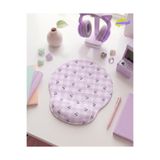 matizya Lila Kareli Çiçek Desenli Bilek Destekli Mouse Pad Ergonomik Jel Mousepad Kaymaz Tabanlı
