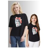 MATK MODASI Anne ve Kız Şirin kedi Baskılı Tshirt (KOMBİN YAPMAK İÇİN 2 ÜRÜN EKLEYİN), trend moda tişört