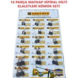 Matkap Sipiral Hilti El Aletleri Kömür Seti 16 Parça Matkap Kömürü Set Tamir Tadilat