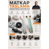 Matkap Taşlama Dönüştürücü Adaptör Seti - Spiral Taşlama Flanş Somun Anahtarı Mandrel Takımı 723526