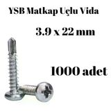 Matkap Uçlu Akıllı Vida YSB 3,9x22 1000'li Kutu Yıldız Silindir Başlı