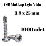 Matkap Uçlu Akıllı Vida Ysb 3,9X25 1000'Li Kutu Yıldız Silindir Başlı