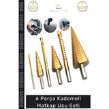 #Matkapucu Titanyum Kaplı Hss Kademeli Metal Ahşap Delici Matkap Ucu Sac Delme 6 Parça Panç Seti