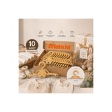 matkid 10’lu Köpek Figürlü Ahşap Bebek Askısı Seti 22 cm Bebek Dolabı Askılığı Yenidoğan Hediyesi Çeyiz Seti