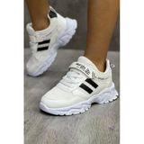 Matlife Lastikli Cırtlı Yumuşak Esnek Hafif Nefes Alabilen Unisex File Çocuk Sneaker Spor Ayakkabı