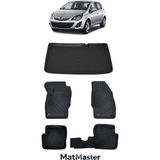 MatMaster Opel Corsa D 2012 Model 5d Premium Ekstra Havuzlu Paspas ve Bagaj Havuzu Set - Siyah