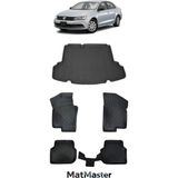 MatMaster Volkswagen Jetta 2016 Model 5d Premium Ekstra Havuzlu Paspas ve Bagaj Havuzu Set - Siyah