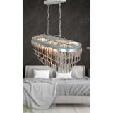 Matmazel Aksesuar Nilsa Slver 70X30 Cm'lik Kristal Cam Tasli Yemek Masasi Ustu Luks Avize