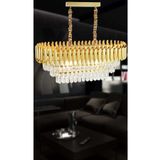 MATMAZEL AKSESUAR Roza Varaklı Gold 75x35 Kristal Taşlı Lüks Avize - Yatak Odası - Salon - Mutfak - Hol
