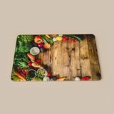 Matmel Ahşap Desenli Cam Kesme Tahtası - Renkli - 20X30 cm - Çok Renkli