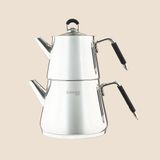 Matmel Kitchen Arven Çaydanlık - Gri - 1,25 Lt + 600 ml - Çok Renkli