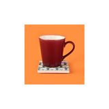 Matmel Kitchen Beyaz Çiçekli Taş Bardak Altlığı - Renkli - 10X10 cm - 5