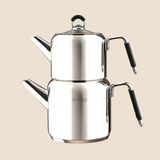Matmel Kitchen Vetra Çaydanlık - Gri - 1,65 Lt + 900 ml - Çok Renkli