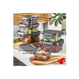 MATMEL L860X2 Quick Sızdırmaz Kare Saklama Kabı Seti - Siyah / Şeffaf
