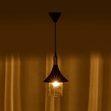 Matmel Lighting Gold Detaylı Camlı Metal Sarkıt - Siyah / Altın - 26 cm - Çok Renkli