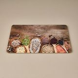 Matmel Sebze Desenli Cam Kesme Tahtası - Renkli - 20X30 cm - Çok Renkli - 5