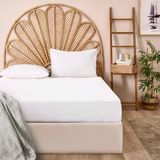 Matmel Soft Basic Çift Kişilik Lastikli Çarşaf - Beyaz - 160X200 cm - Renkli - 100 x 100 cm