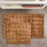 Matmel Soft Bubble 2'li Banyo Paspası - Kahverengi - 60X100 cm + 50X60 cm - Renkli