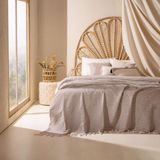 Matmel Soft Ecruno Çift Kişilik Yatak Örtüsü - Sütlü Kahverengi / Ekru - 200X220 cm - Çok Renkli - 10 x 10 cm