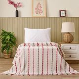 Matmel Soft Elvia Pamuklu Tek Kişilik Battaniye - Krem - 150X200 cm - Renkli - 100 x 100 cm